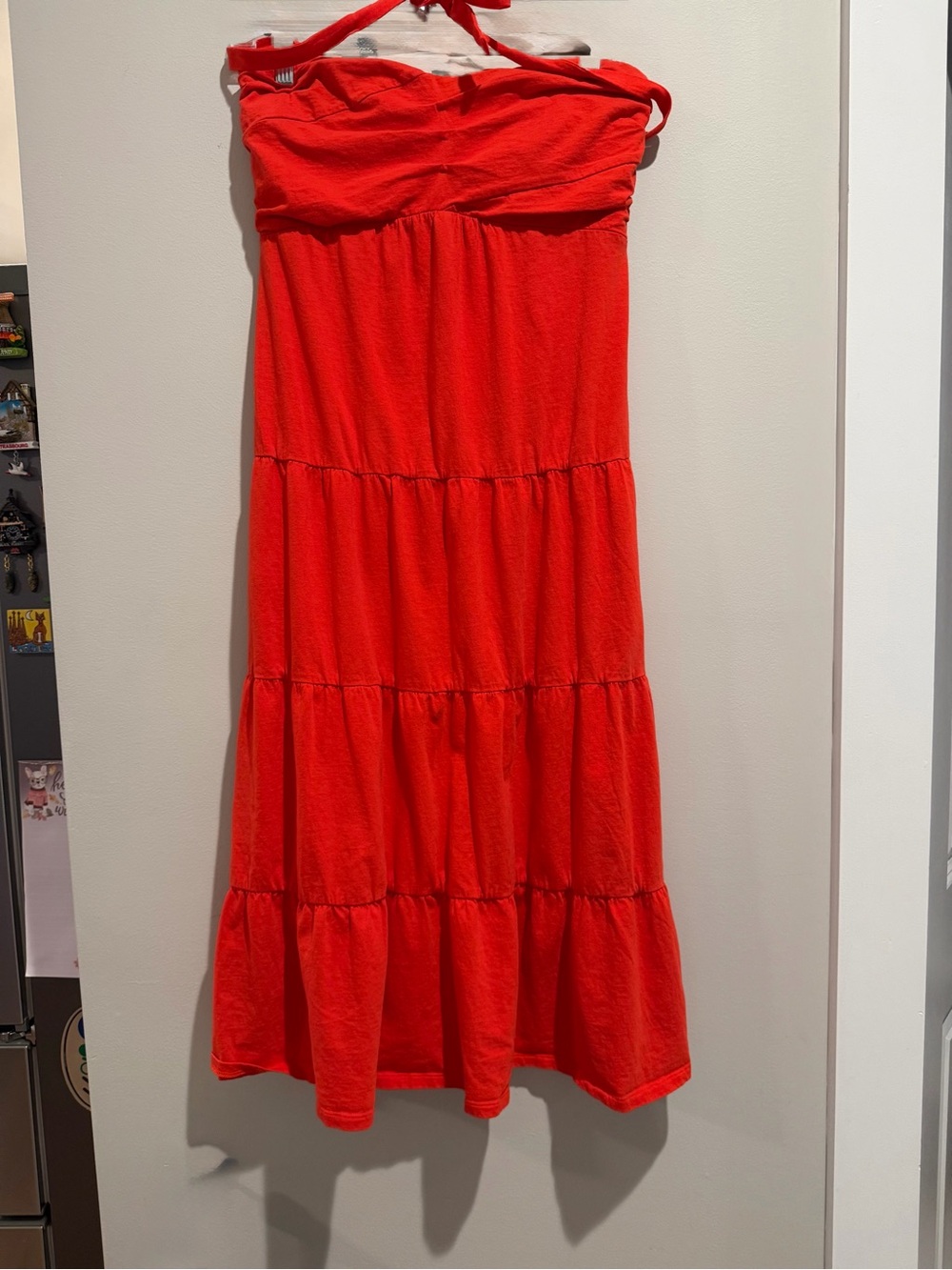 Soma Red Halter Tiered Maxi Dress
